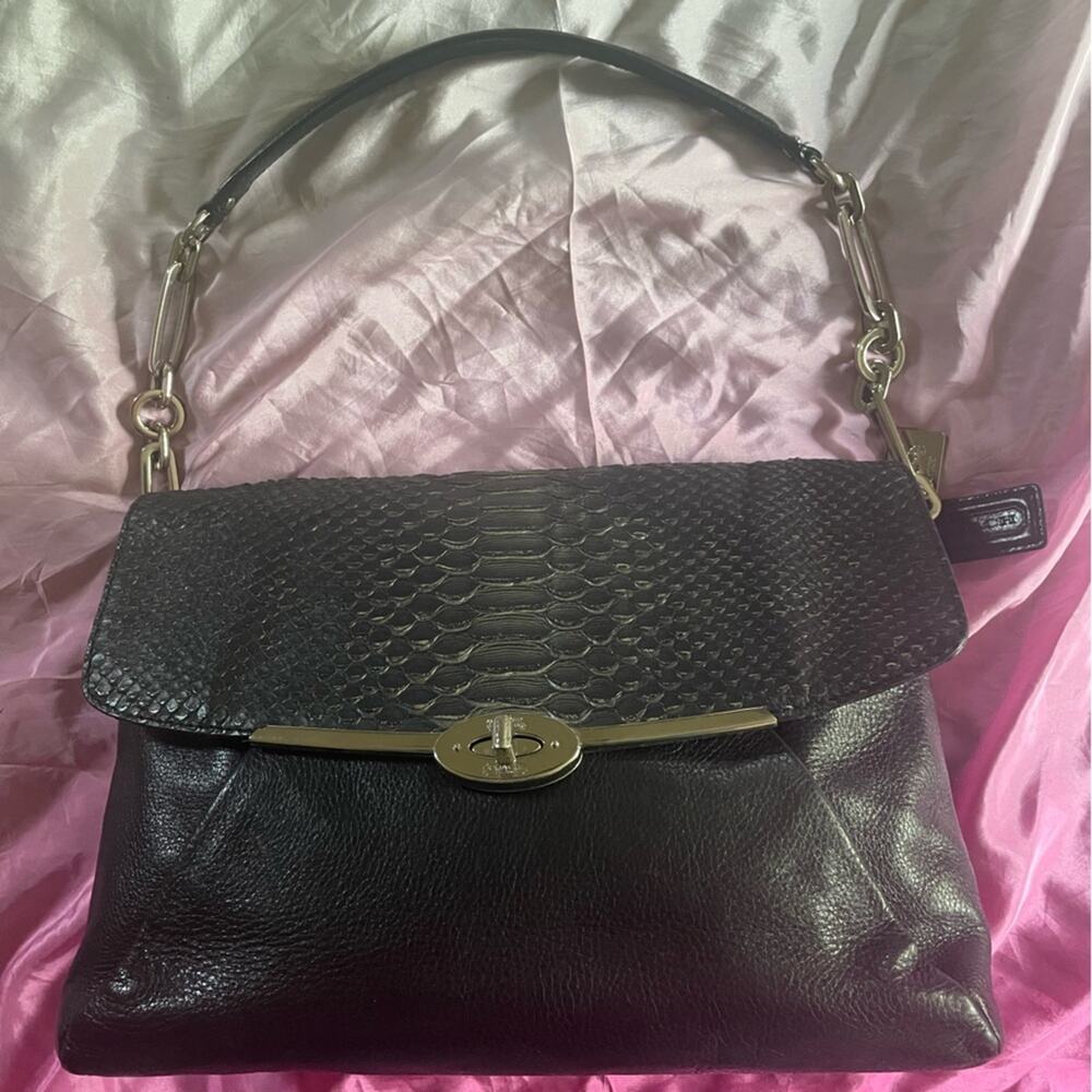 Coach Madison Python Glitter Shoulder Bag - Euc - image 4